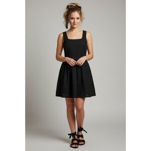 Old‎ Navy Black Eyelet Dress Size 10 Sleeveless Fit & Flare Casual Summer